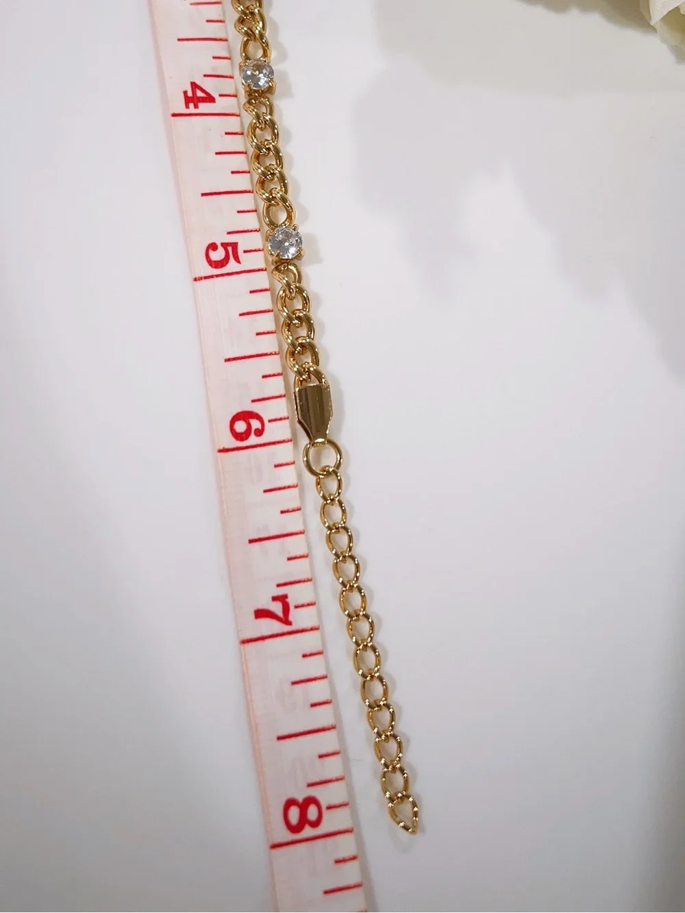 Gold Plated Chain Bracelet with CZ Stones  - Women Jewelry